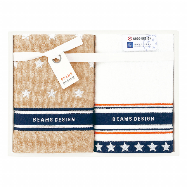 BEAMS DESIGN(ビームス デザイン) フェイスタオル2枚セット<NEW STAR