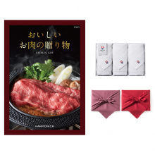 商品画像 おいしいお肉の贈り物 HMOコース + 今治 綾 フェイスタオル3枚セット  カタログギフト