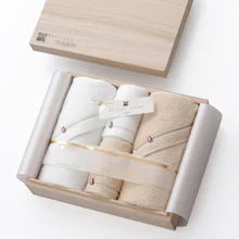 今治謹製 Shifuku Towel(至福タオル) 木箱入り SH2410 (バスタオル2P