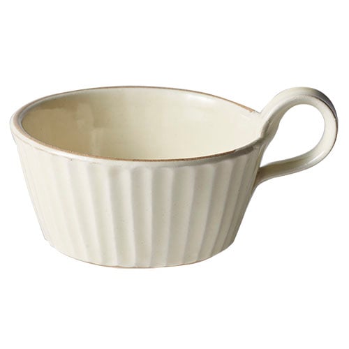 益子焼 カラーしのぎシリーズ スープカップ ホワイト Concent コンセント